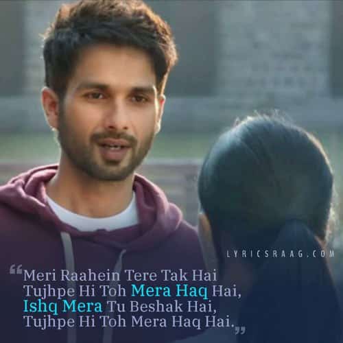 Tera Ban Jaunga hindi lyrics kabir singh