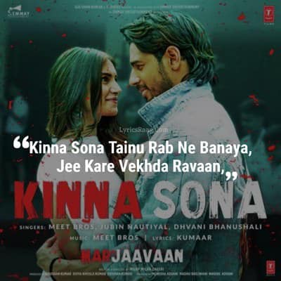 kinna sona rab ne banaya song lyrics Marjaavaan