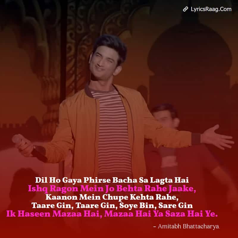 Taare Ginn Lyrics Hindi Dil Bechara Movie Sushant Singh Gin