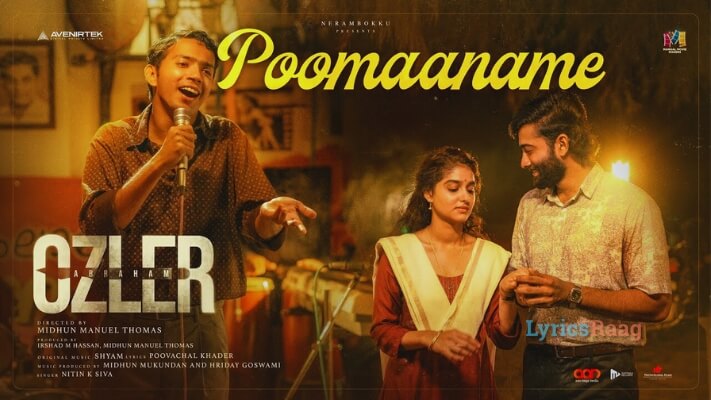 poomaname lyrics abraham ozler nitin k siva